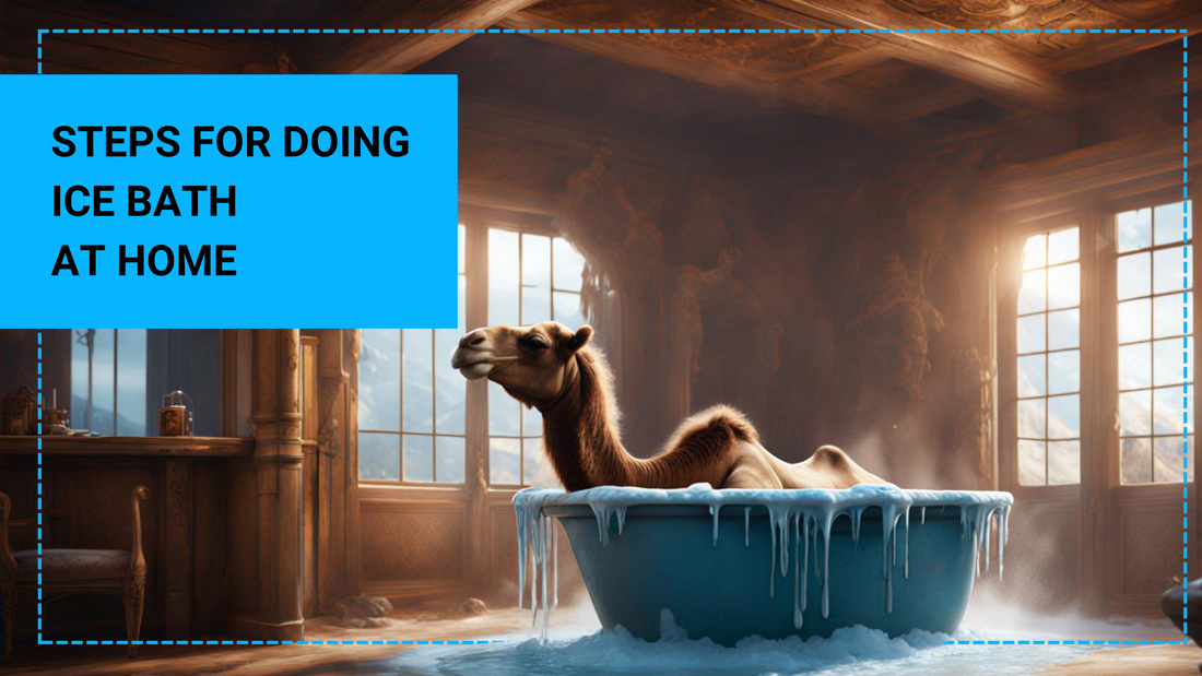 camel doing an ice bath inside the house